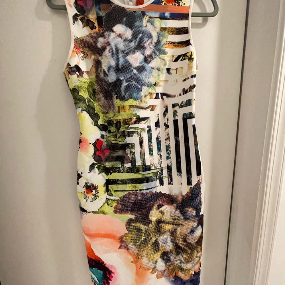 Clover Canyon Multicolor Geometric Floral Mini Dress